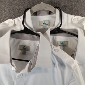 Lot Of 3 A Cut Above Cirrus Fitted Pilot‎ Shirt Men 17 White Long Sleeve Uniform